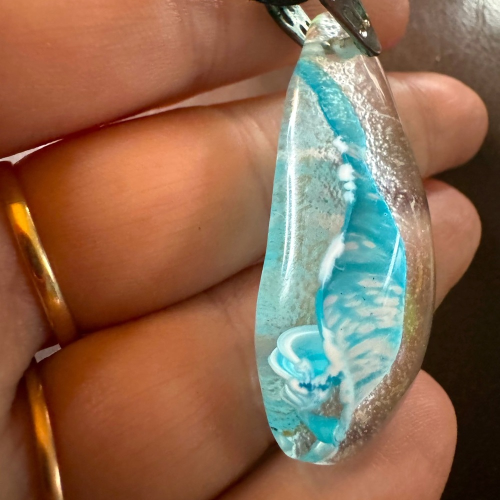 Glass Art ‘90’s vintage Pendant with cord from the 1990’s